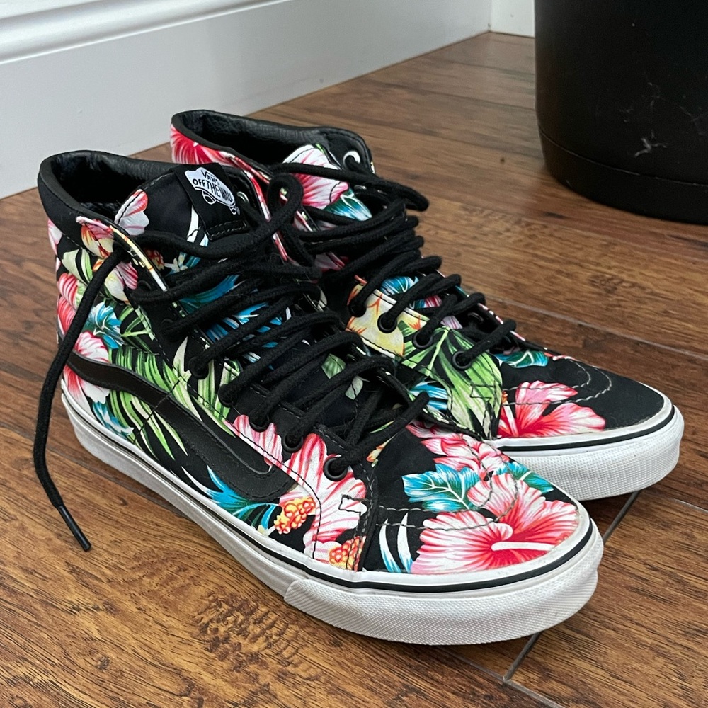 Vans high top floral women’s size 8